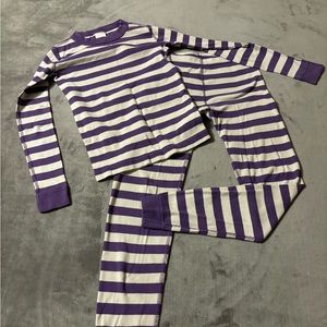 Hanna Anderson Organic Cotton Long Johns Pajama Set size 10